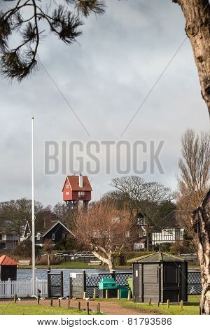 Thorpeness Boating Lake, House and Sign