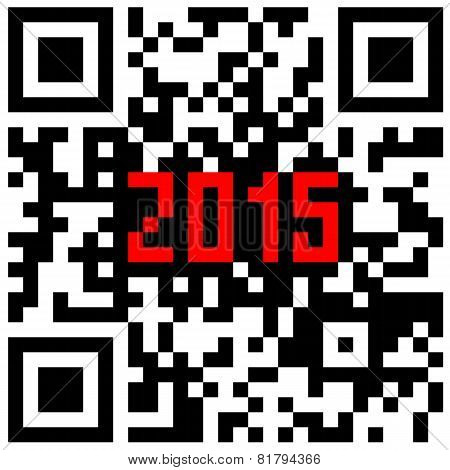 New Year counter, QR code vector.