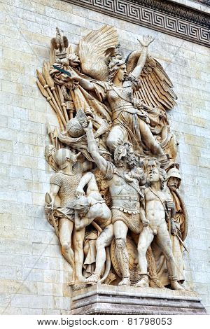 Moldings On The Arc De Triomphe. Paris. France.