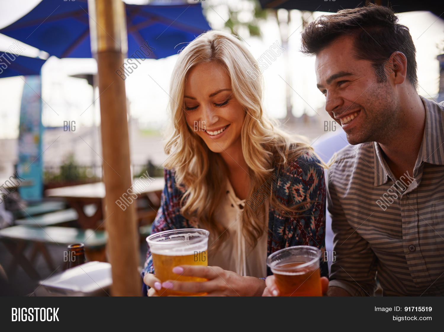 Couple Drinking Beer Image & Photo (Free Trial) Bigstock