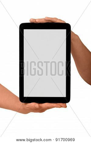 Hands using tablet pc