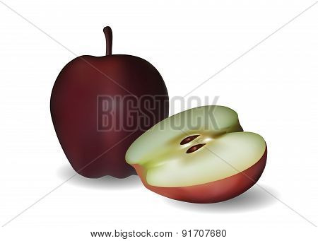 Apples On A White Background. Eps10.