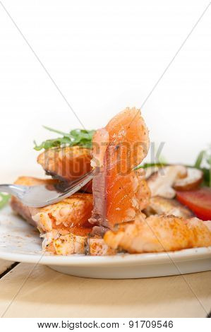 Grilled Samon Filet With Vegetables Salad