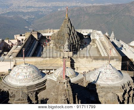 Temple Complex On The Holy Girnar Top In Gujarat