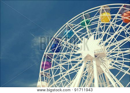 BARCELONA, SPAIN - MAY 2, 2015: Ferrish-wheel in the Amusement Park on Mount Tibidabo in Barcelona, Catalonia, Spain