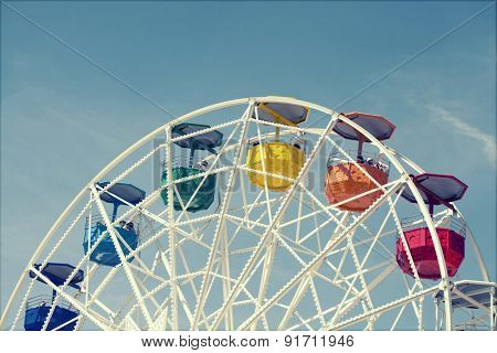 BARCELONA, SPAIN - MAY 2, 2015: Ferrish-wheel in the Amusement Park on Mount Tibidabo in Barcelona, Catalonia, Spain