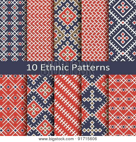 set of ten ethnic patterns