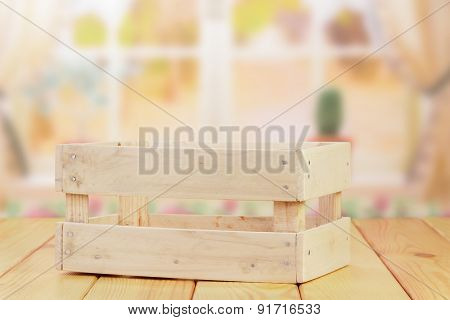 Empty wooden crate