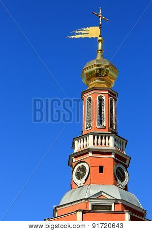 Golden Domes Of The Chapel On The Blue Sky