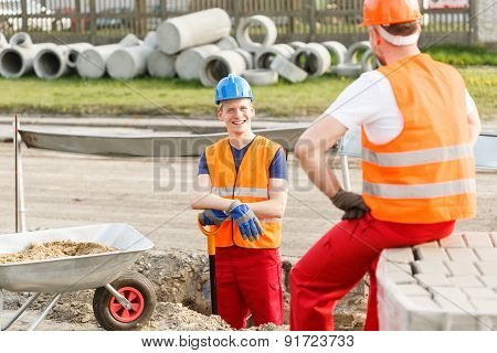 Resting Construction Workers