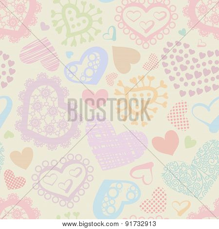 Seamless Background With Hearts