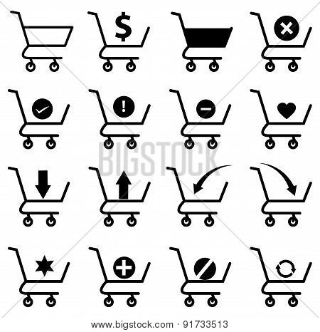 Shopping cart icons set