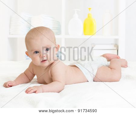 baby with nappy or diaper