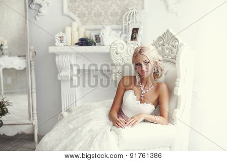 Portrait Of A Woman In A White Dress