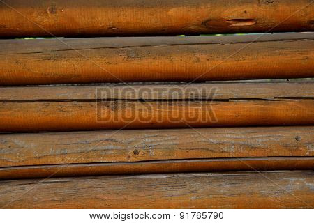 Wooden Wall. Beam.
