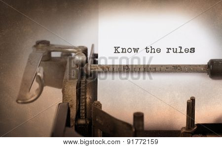 Vintage Inscription Made By Old Typewriter