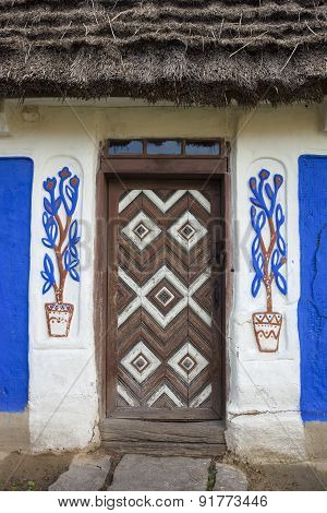 Decorated Door Of The Old Traditional Ukrainian House