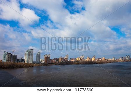 The Dnieper River In Kyiv Near Obolon District