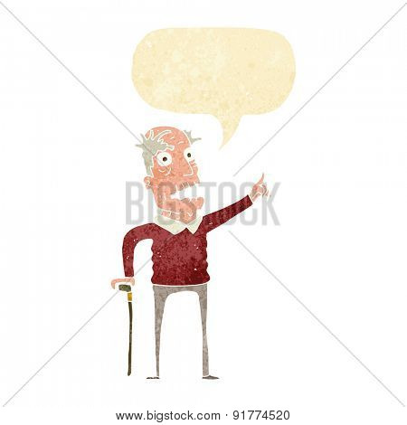 cartoon shouting old man