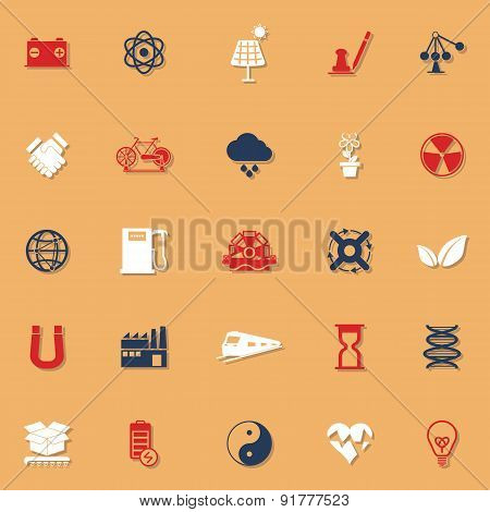 Renewable Energy Classic Color Icons With Shadow