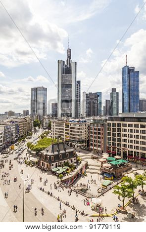 View To Skyline Of Frankfurt With Hauptwache