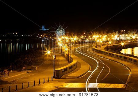 The old town of Nesebar at night, Bulgaria