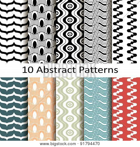 set of ten abstract patterns