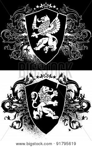 ornamental heraldic shield