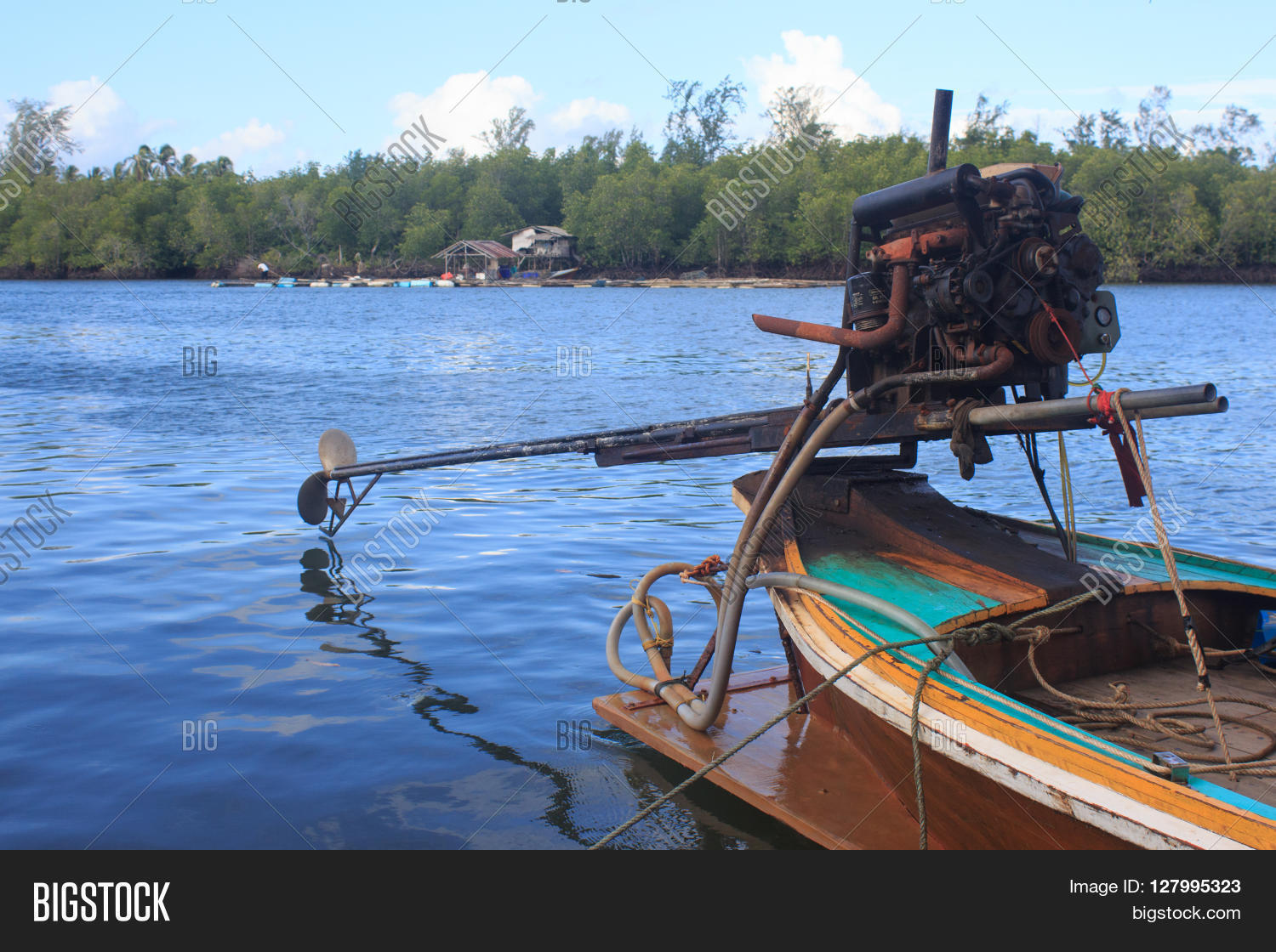 Long Tail Boat Motor Image & Photo (Free Trial) Bigstock