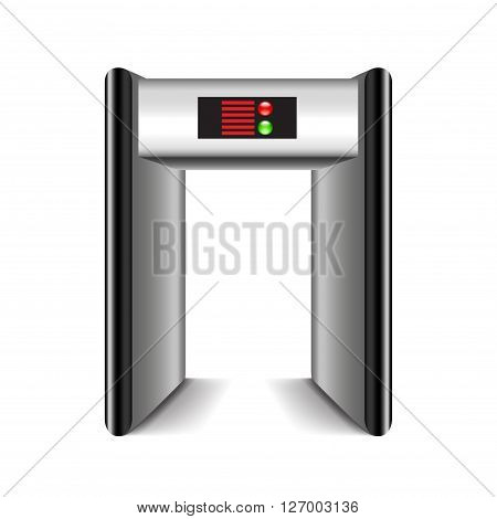 Door frame metal detector isolated on white photo-realistic vector illustration