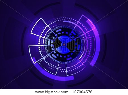 Techno vector circle abstract background blue Abstract technology background