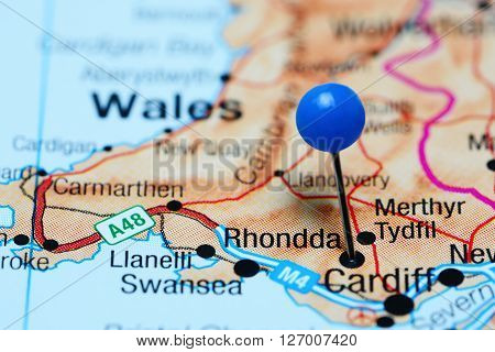 Rhondda pinned on a map of Wales
