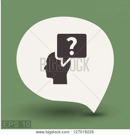 Pictograph of question mark and man. Vector concept illustration for design. Eps 10