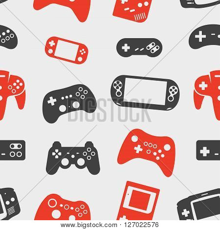 seamless background with game consoles for your design