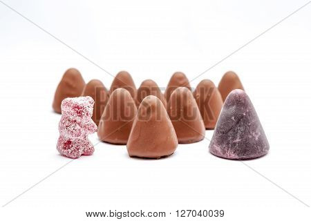 This pyramid shape of an cuberdons is a very tasty candy from Ghent in chocolate