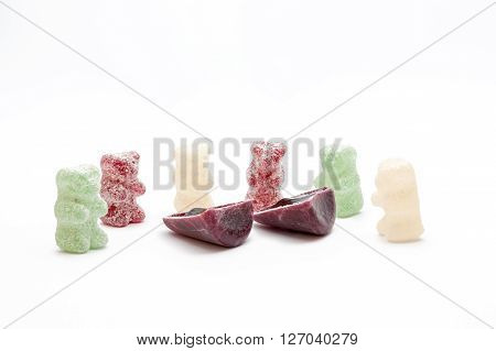 This pyramid shape of an cuberdons is a very tasty candy from Ghent in chocolate