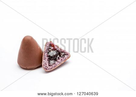 This pyramid shape of an cuberdons is a very tasty candy from Ghent in chocolate