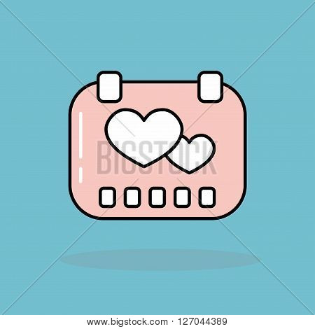 Vector. Modern icon with heart symbol. Outline icon.