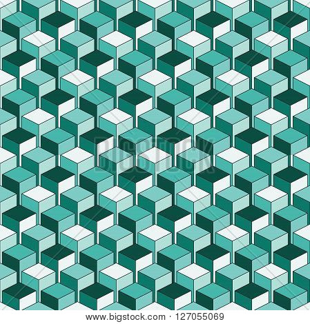 Seamless Isometric pattern of cubes vector colorful background geometric contemporary ornament