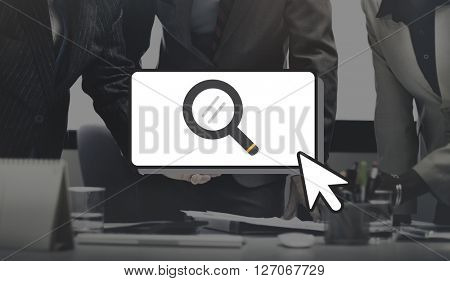 Searching Cursor Magnifying Glass Looking Concept