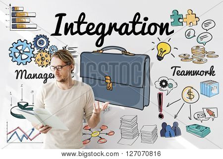 Integration Blend Combine Merge Unite Consolidate Concept