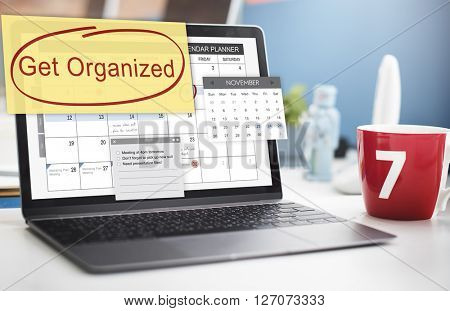 Get Organized Tidy Up Clean Schedule To Do Concept