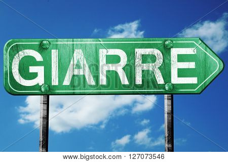 Giarre road sign, on a blue sky background