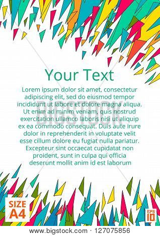 Vector poster template with colorful triangles and sample text