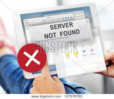 Server Not Found Error Inaccessible Concept