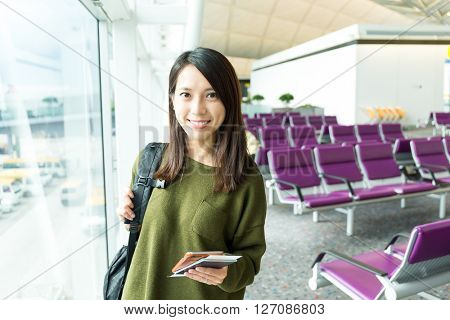 Woman fo travel in airport