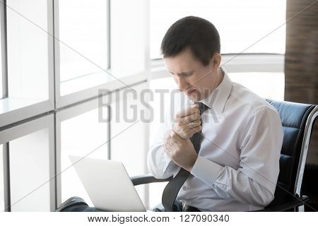 Young Computer User Having Wrist Pain