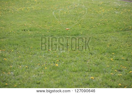 image of many sprinkler in japan garden