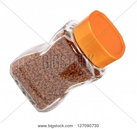image of one jar of instant coffee isolated