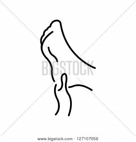 Line Icon Style, Massaging Gout Feet Icon
